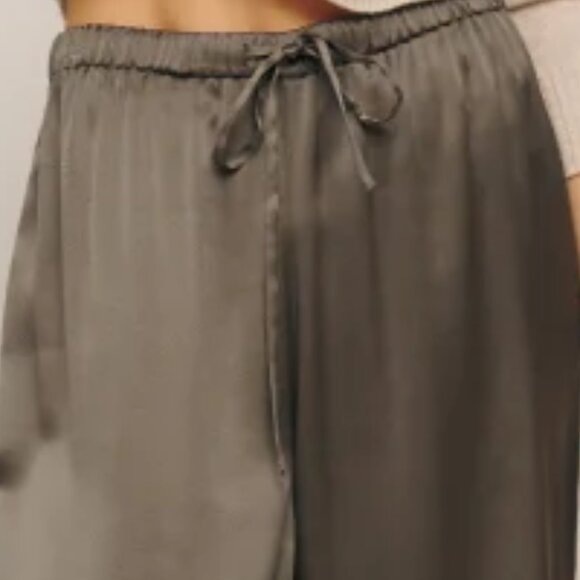 NWOT Reformation Olina Silk Pant in Morel Brown Gray Drawstring Waist - Picture 5 of 5